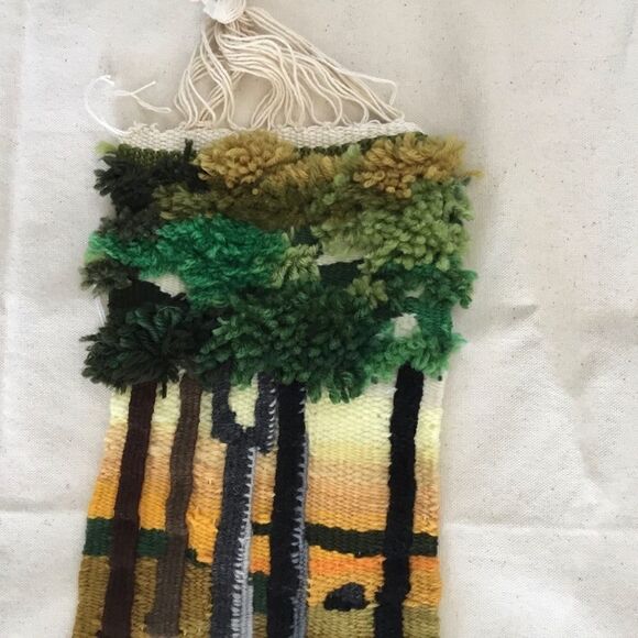 OOAK handmade woven wall hanging forest woods - Picture 8 of 8
